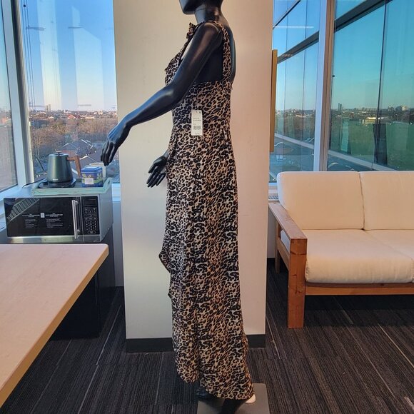 Crystal Doll Womens Juniors Cheetah Animal Print Ruffled Maxi Dress - Picture 4 of 12